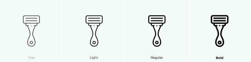 maquinilla de afeitar icono. delgado, luz, regular y negrita estilo diseño aislado en blanco antecedentes vector