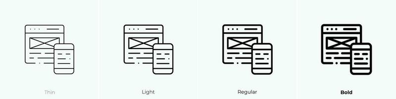 sensible diseño icono. delgado, luz, regular y negrita estilo diseño aislado en blanco antecedentes vector