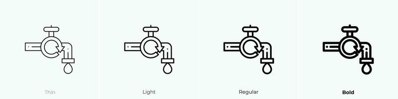 renovable icono. delgado, luz, regular y negrita estilo diseño aislado en blanco antecedentes vector