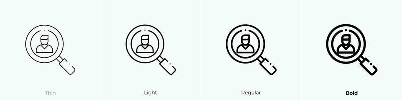 recruitment icon. Thin, Light, Regular And Bold style design isolated on white background vector