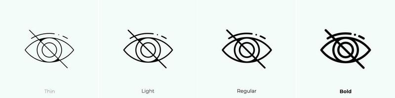 red eye icon. Thin, Light, Regular And Bold style design isolated on white background vector