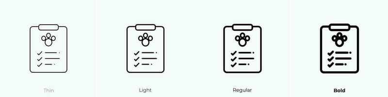 report icon. Thin, Light, Regular And Bold style design isolated on white background vector