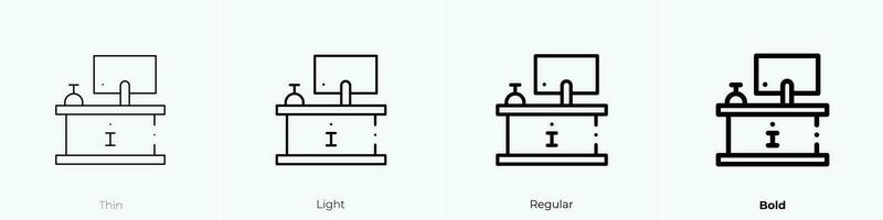 reception icon. Thin, Light, Regular And Bold style design isolated on white background vector