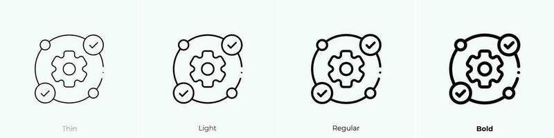 reverse engineering icon. Thin, Light, Regular And Bold style design isolated on white background vector