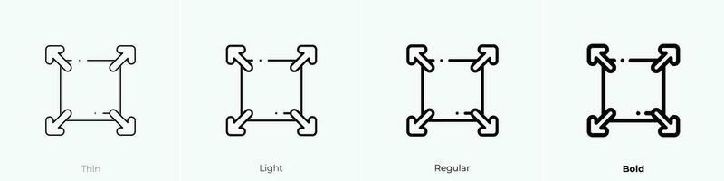 responsive icon. Thin, Light, Regular And Bold style design isolated on white background vector