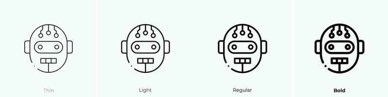 robot icon. Thin, Light, Regular And Bold style design isolated on white background vector