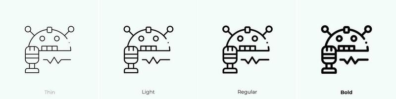 robot icon. Thin, Light, Regular And Bold style design isolated on white background vector