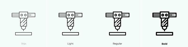 robot arm icon. Thin, Light, Regular And Bold style design isolated on white background vector