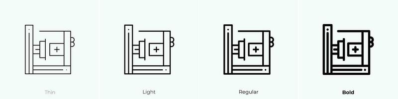 robot arm icon. Thin, Light, Regular And Bold style design isolated on white background vector