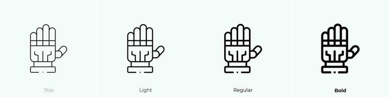 robot hand icon. Thin, Light, Regular And Bold style design isolated on white background vector