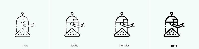 robot icon. Thin, Light, Regular And Bold style design isolated on white background vector