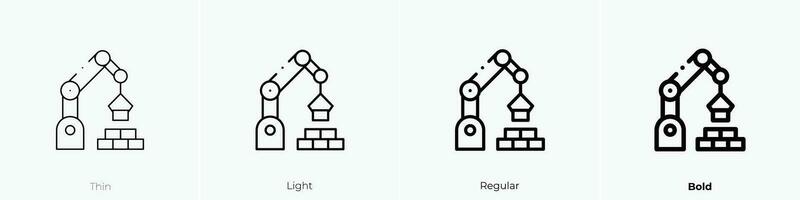 robot icono. delgado, luz, regular y negrita estilo diseño aislado en blanco antecedentes vector