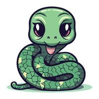 linda dibujos animados serpiente. vector ilustración aislado en un blanco antecedentes.