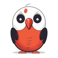 Cute cartoon parrot. Vector illustration isolated on white background.