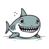 Shark cartoon vector illustration. Cute cartoon shark. Shark vector illustration.