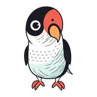 Cute cartoon parrot. Vector illustration. Isolated on white background.
