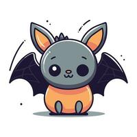 Cute cartoon bat. Vector illustration isolated on a white background.