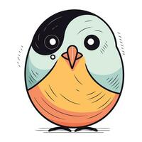 Cute little bird. Vector illustration. Isolated on white background.