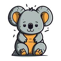 Cute koala vector illustration. Cute cartoon koala character.