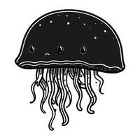 Coloring book for children funny jellyfish. Vector illustration.