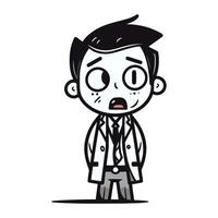 Businessman cartoon character. Vector illustration in doodle style.