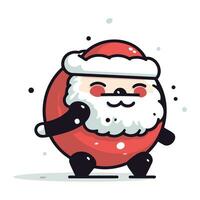 Cute cartoon Santa Claus. Merry Christmas and Happy New Year. Vector illustration