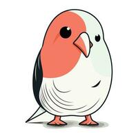 Illustration of a cute cartoon parrot on a white background. vector