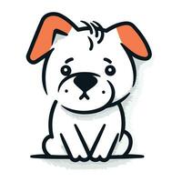 Cute dog vector illustration. Cute hand drawn cartoon dog.