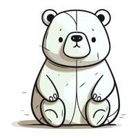 linda polar oso sesión. vector ilustración de un dibujos animados polar oso.