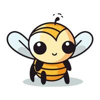 Cute Bee Cartoon Mascot Character Design Vector Illustration.