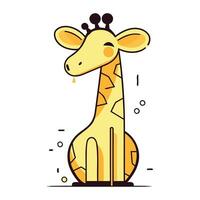 linda jirafa en plano estilo. vector ilustración para tu diseño