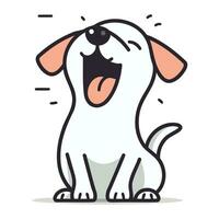 Cute cartoon dog. Vector illustration in doodle style.