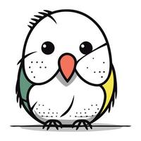 Cute little bird isolated on a white background. Vector illustration.