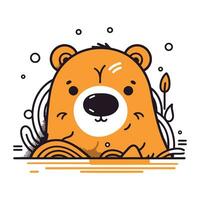 Cute cartoon bear. Vector illustration. Cute animal character.