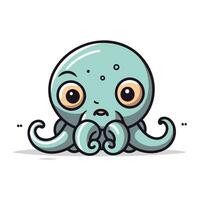 Octopus cartoon character vector illustration. Cute octopus character.