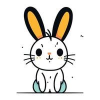 Cute rabbit. Vector illustration in flat style. Isolated on white background.