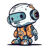 Cute cartoon robot. Vector illustration of a cute little robot.