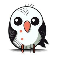 Cute cartoon penguin. Vector illustration isolated on white background.