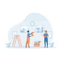 Home repair services, professional workers flat cartoon people. flat vector modern illustration