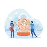 Psychotherapy practice. Woman psychologist bconsulting patient. flat vector modern illustration