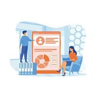Market research online service or platform. Business research for new product development. flat vector modern illustration