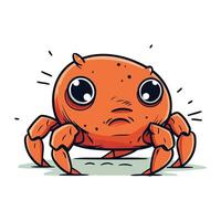 Cute cartoon crab. Vector illustration. Isolated on white background.