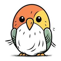 Cute cartoon bird. Vector illustration isolated on a white background.
