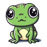 Cute cartoon frog. Vector illustration isolated on a white background.