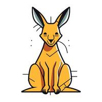 Kangaroo cartoon icon. Flat illustration of kangaroo vector icon for web design