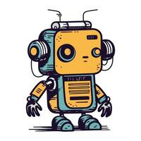 Cartoon robot. Vector illustration of a robot on white background.