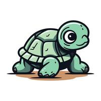 linda dibujos animados tortuga. vector ilustración de un linda dibujos animados tortuga.