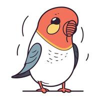 Cute parrot. Vector illustration in doodle style.