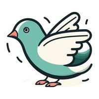 Pigeon icon. Vector illustration isolated on white background. Cartoon style.