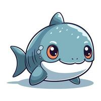 Cute cartoon shark. Vector illustration isolated on a white background.